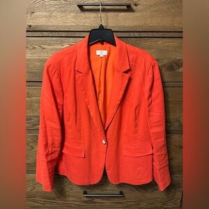 LOFT Plus Bold Orange Blazer